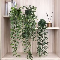 Artificial Green Hanging Potted Plants Fake Artificial Draped Strip With Pots Indoor Decoration Greenery Desktop Home Decor