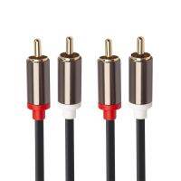 3660B AV สายออดิโอสี่เหลี่ยม2RCA ไปยัง2RCA สายบัวแบบ2พาวเวอร์แอมปลิฟายเออร์เสียง4หัว R CA