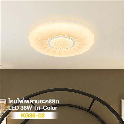 โปรโมชั่น-โคมไฟเพดานอะคริลิก-led-36w-tri-color-luzino-รุ่น-kg36-02-สีขาว-ส่งด่วนทุกวัน