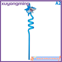 Xuyongming หลอดพลาสติกการ์ตูนที่สร้างสรรค์สัตว์ทะเลฟางโค้ง PVC สำหรับเด็กใช้ตกแต่งงานปาร์ตี้ใช้ซ้ำได้ Kado Kecil