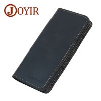 JOYIR Men Genuine Leather Wallet Men Coin Purse Vintage Long Men Wallets Perse Solid Card Holder Clutch Carteira Hombre for Male