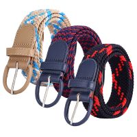 Womens Elastic Belt Black and Red Twill Casual Belt for Men Beige Breathable Student Woven Leather Belt Belts