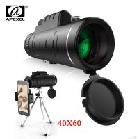 ZZOOI APEXEL Portable Monocular Telescope 40X60 Cellphone Telephoto Lens With Smartphone Holder BaK4 Spotting Scope For Hunting Hiking