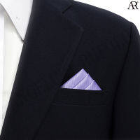 ANGELINO RUFOLO Pocket Square(ผ้าเช็ดหน้าสูท) ผ้าไหมทออิตาลี่คุณภาพเยี่ยม ดีไซน์ Plain สีม่วง/เขียว/เทา/ครีม/ชมพู/ดำ/น้ำตาล