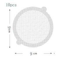 สติกเกอร์ตะแกรงดักกลิ่นแบบใช้แล้วทิ้งหน้าจอกันตัวกรองปิดกั้น10ชิ้นที่ดักขนตัวปิดท่อระบายน้ำที่ดักอุปกรณ์ห้องอาบน้ำห้องครัวท่อระบายน้ำ