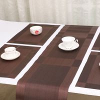 Modern PVC Table Runner 30x135cm Dining Table Mat Waterproof Non-slip Pads Placemat Geometric Home Decor Wedding camino de mesa