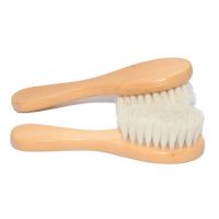 ♙◆ 2 Pcs/set New Baby Care Natural Wool Wooden Brush Comb Kids Hairbrush Newborn Infant Comb Head Massager 090A