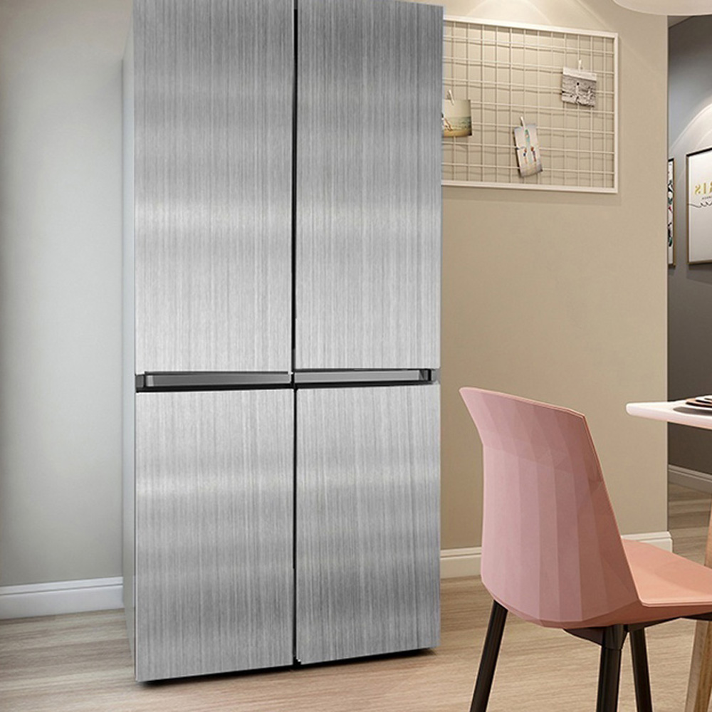 OKDEALS01 Oil proof Silver Metal Brushed Fridge Self Adaptive House Appliance Kitchen Contact Paper Home Decoration Decorative Film Wall Sticker