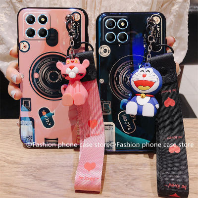 Phone Case เคส Honor X6 X8 5G Honor70 5G Huawei Nova Y90อินเทรนด์ Blu-Ray รูปแบบกล้องปลอกน่ารักตุ๊กตาการ์ตูน Lanyard กลับ2022