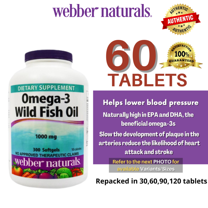 60 Softgels ber Naturals Omega3 Wild Fish Oil 1000mg Lazada PH