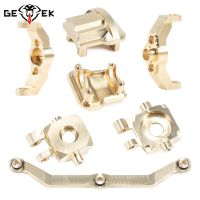 TRX4M ทองเหลืองน้ำหนัก Stee Link Knuckle ที่แตกต่างกันสำหรับบล็อกล้อเลื่อนอัพเกรด TRX-4M 1/18ตีนตะขาบ RC