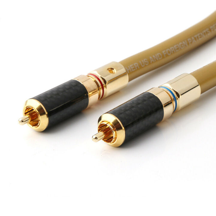 pair-hi-fi-rca-cable-hifi-audio-cardas-hexlink-golden-5-c-with-carbon-fiber-rca-plug-connector-cable-audio-cable