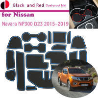 ยางประตูร่องเสื่อสำหรับ Nissan Navara NP300 D23 2015 ~ 2019 2016เบาะประตูการจัดเก็บสล็อตรถไฟเหาะฝุ่นรถ Sticke พรมปูพื้น