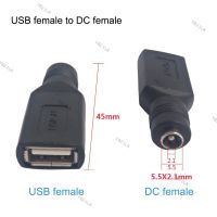 5V USB Female Jack to Round Head Hole 5.5 x 2.1mm Female Jack DC Power Interface Conversion Charger Adapter Connector YB21TH