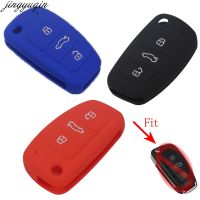 ❦ Jingyuqin 3 Buttons Car Silicone Key Cover Styling Case Cover Fob Shell For Audi A1 A3 Q3 Q7 R8 A6L TT Key Case Four Car Styling