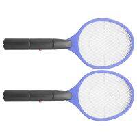 【CW】 2X Batteries Operated Hand Racket Electric Swatter Insect Garden Pest Bug Fly