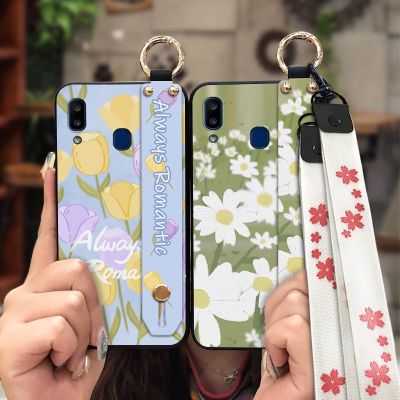 ring Wristband Phone Case For Samsung Galaxy A30/A20/M10s Back Cover painting flowers New Arrival Shockproof Soft Case