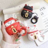 Fortune Cat For AirPods 1 2 3 earphone case AirPods Pro Cute cartoon Lucky Kitty headphone Cover Protect Wireless Headset cover Wireless Earbud Cases