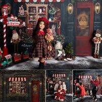 【ร้อน】ร้านขนมปังขิงวินเทจถ่ายภาพพื้นหลัง WinterPortrait BackdropFamily XmasBirthday PhotoStudio