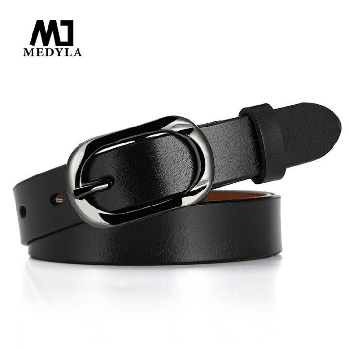medyla-เข็มขัดหนังแท้สำหรับผู้หญิง-เข็มขัดหนังวัวแฟชั่นวินเทจสายแบรนด์เนมใหม่