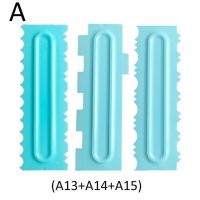 หวีเค้กตกแต่งชิ้น/เซ็ต3ชิ้นเครื่องขูดเค้กแต่งขนมอบทำให้ครีมเรียบที่เกลี่ยน้ำตาลไอซิ่งไม้พาย Fondant อุปกรณ์อบขนมเครื่องมือ