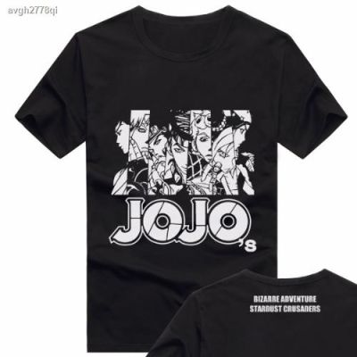 ใหม่⊙JOJO s Bizarre Adventure เสื้อยืดเสื้อผ้ารอบเสื้อผ้าอนิเมะแขนสั้น