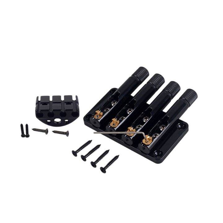 4 String Bass Guitar Bridge Headless Tailpiece with String Locks and