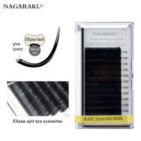 【✔In stock】 bu3797 Nagaraku ขนตาวงรีแบน Maquiagem แยกปลายรูปวงรีธรรมชาติแสงแม่เหล็กวงรีขนตาสีมันวาว