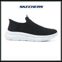 Skechers_สเก็ตเชอร์ส รองเท้าผู้ชาย รองเท้าผ้าใบ Men Slip-Ins Sport DLux Walker Orford walking Shoes - 232455-BBK - Air-Cooled Memory Foam, Stretch Fit