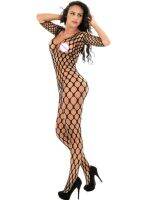 hot bodystockings costumes sexy teddy net crotch open Siamese hollow sleeves Medium black Suit Body lingerie Sexy GOYHOZMI