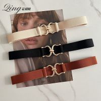 Simple and Dress Coat Decoration Cummerbunds Thin Belt for Women Kpop 3cm Elastic Buckle Elastic Thin Waistband Female