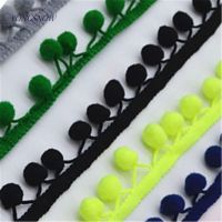 [HOT!] 4.5 Yard Sewing Accessories Lace Fabric Pompom Trim Pom Pom Decoration Tassel Ball Fringe Ribbon DIY Material Craft Apparel