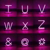 LED Desktop Neon Lamp Pink Letter Fairy Lights Sign Festoon Garland Battery Operated 2022 New Year Christmas Wedding Decoration