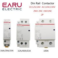 2P 16-100A AC 110V 220V 50/60Hz Din Rail Household AC Modular Contactor Switch Controller 2NO 2NC 1NO 1NC DIY Smart Home Hotel