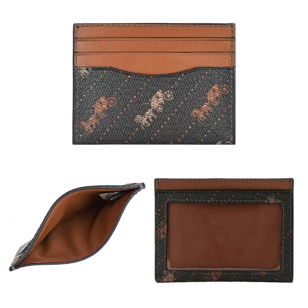 Slim Id Card Case With Horse And Carriage Dot Print