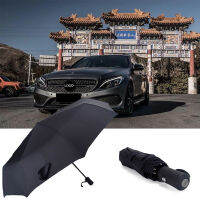 สำหรับ AMG โลโก้ร่มสำหรับ Benz AMG E63 W202 W205 W207อัตโนมัติธุรกิจร่มพับฝนร่มร่ม