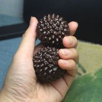 New23 2PCS Agarwood Durian Massage Handball Fitness Balls Wrist Finger Exercise Stress Relief Hand Relaxation Stretch Muscle Tool