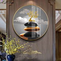 Light luxury decorative painting Elk round new Chinese style living room sofa background wall painting Nordic restaurant entranc