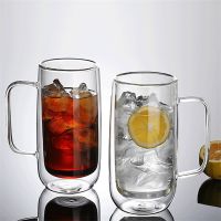 hotx【DT】 400ML Wall Glass Mug Cola Glasses Mugs Beer Whiskey Tumbler Juice Cup Drinking