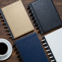 A5 Leather Notepad Metal Buckle Binding Mushroom Hole Loose-leaf Creative Business Gifts Loose-leaf Notebook