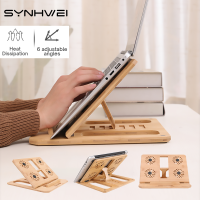 Adjustable Wood Laptop Stand For Desk Universal 11-17 inch Air Pro Cooling Fan Wooden Tablet Holder Accessories