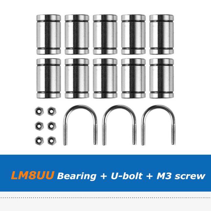 3ชิ้นยูสลักเกลียว10ชิ้นแบริ่ง-lm8uu-6ชิ้นชุดสกรูล็อก-m3สำหรับ-i3ปรูซ่า-mk2ทำงานใหม่อะไหล่เครื่องพิมพ์3d