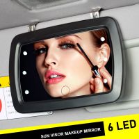 ][= LED Light Sun Visor Vanity Mirror Car Interior Reaw View Portable Cosmatic Makeup Make Up Mirrors Clip On Accessories Torch Kit