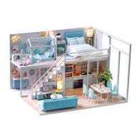HCMMô hình nhà gỗ nhà búp bê barbie L028 có nội thất và đèn như hình thumbnail