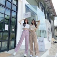 pbpants - (023)NEW IN กางเกงเอวสูงขาบานตะขอยื่น Long-Length Pants