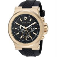 Michael Kors  ORIGINAL  MK8445 Dylan Gold-Tone Black Silicon Mens Watch