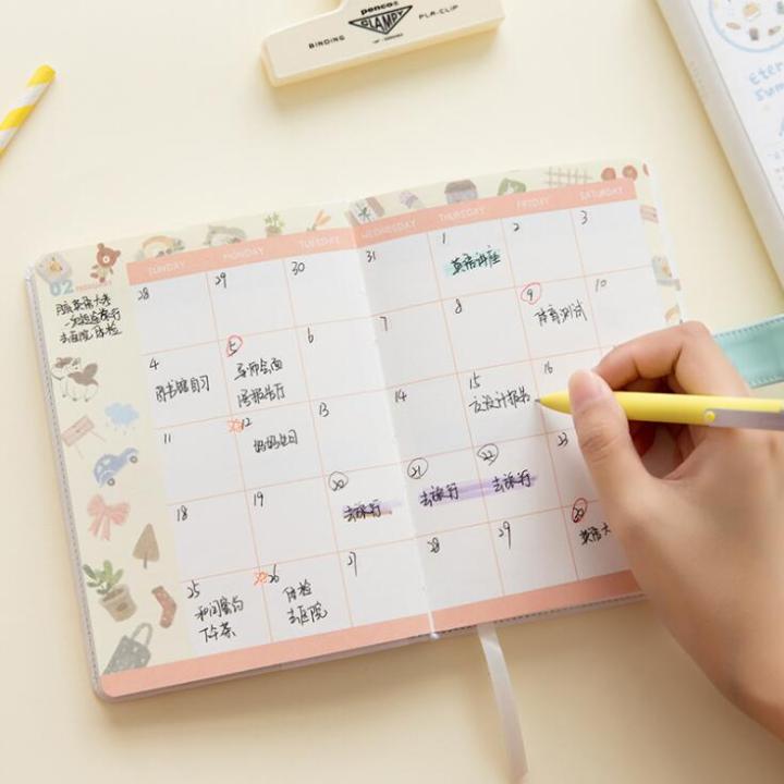sharkbang-kawaii-pu-magnetic-buckle-monthly-notebook-daily-diary-journal-weekly-planner-libretas-agenda-school-stationery