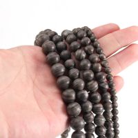 6 8 10 12mm Black Wood Grain Gemstone Natural Striped Stone Round Loose Beads Diy Jewelry Bracelet Spacer Gem Handwork Making Beads