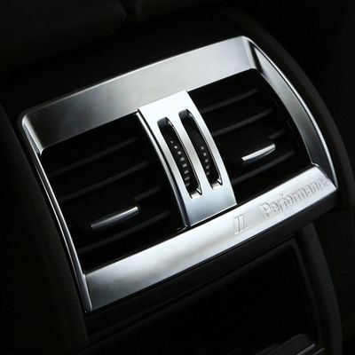 Car Rear Air Conditioner Outlet Vent Decorative Frame Cover Sticker Interior For BMW X5 F15 X6 F16 2014-16 Modified Accessories
