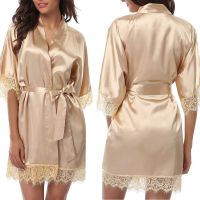 Sleepwear Robe Half Sleeve Bathrobe Night Thongs Nightdress